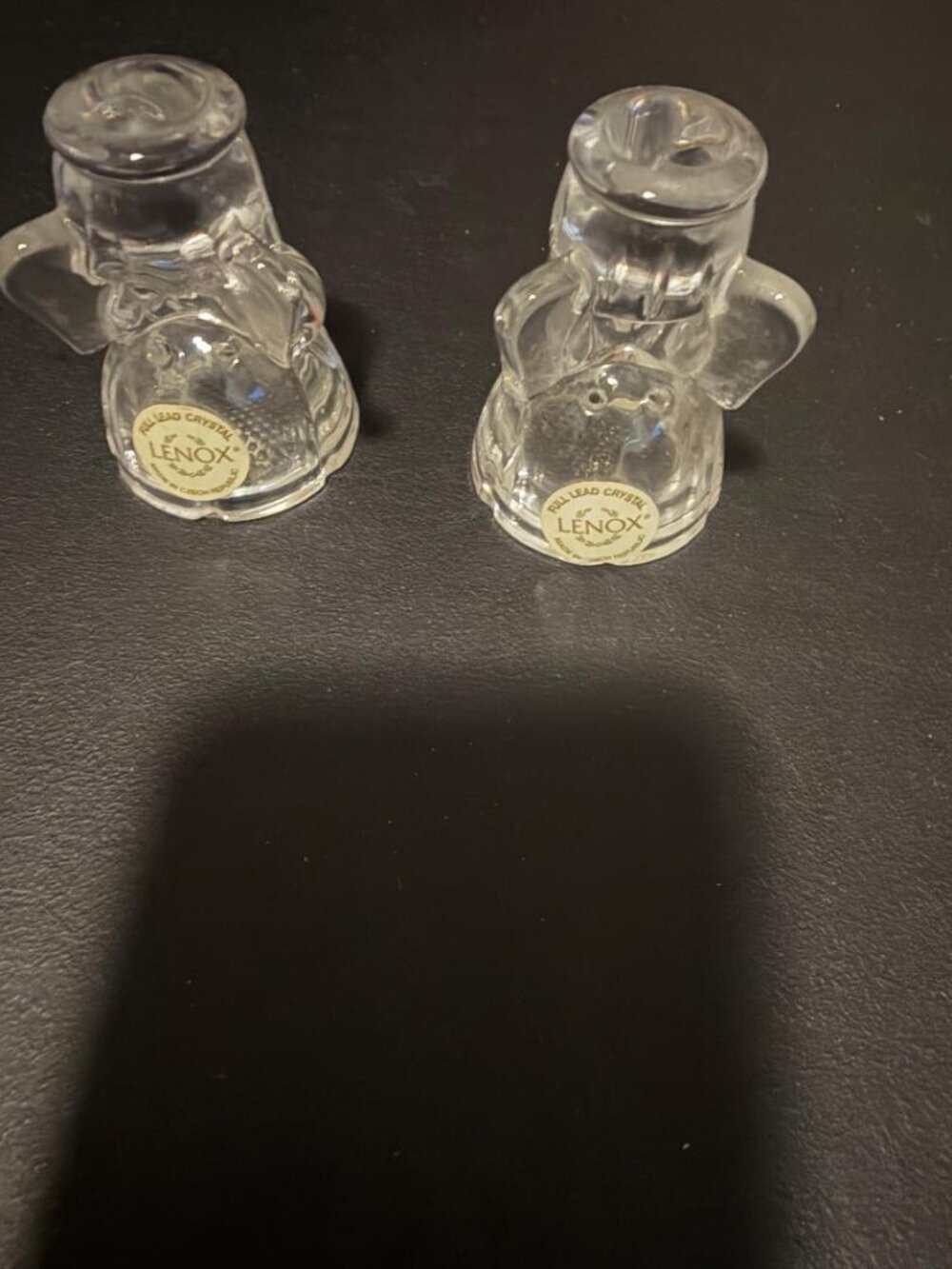 2 Vtg Lenox Full Lead Crystal Angel Czech Republic 2 3/4” with Labels LOT#39-31